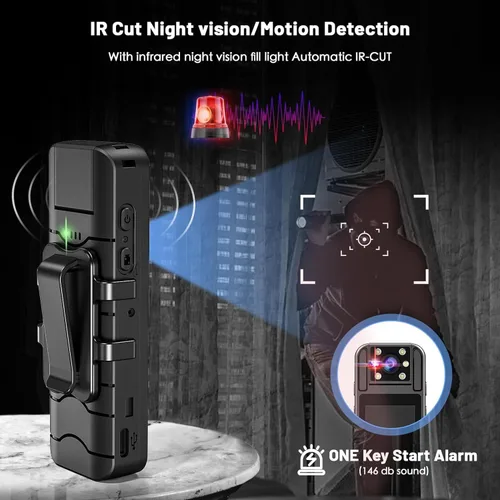 Miniatura 5 de kaysunlink Cámara corporal con grabación de audio y video 1080P FHD Mini Policía Portátil Pequeña Cámara Personal Usable en el Cuerpo Videocámara
