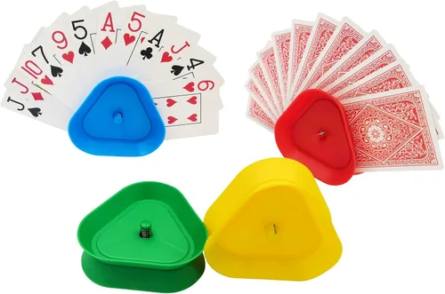 Miniatura 6 de Yuanhe Soporte para Juegos de Cartas - Paquete de 4 Bandejas de Cartas para Manos Pequeñas para Niños, Personas Mayores, Soportes de Cartas Manos