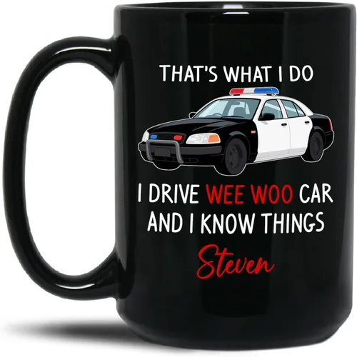 Miniatura 9 de Taza de café con texto en inglés "Best Hero Dad Out There", taza de té de felicitación personalizada para policía, regalo de policía de un compañero