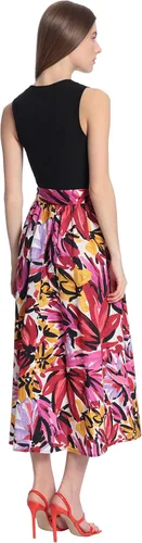 Miniatura 3 de Donna Morgan Vestido de dos capas sin mangas con estampado floral para mujer
