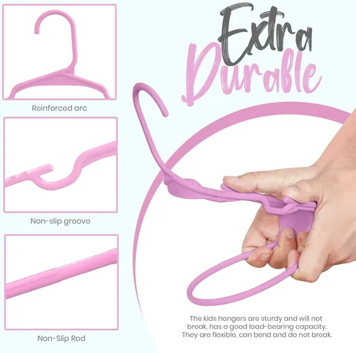Miniatura 4 de Utopia Home Paquete de 20 Perchas para Niños - Perchas de Plástico para Bebé de 11.5 Pulgadas para Armario - Perchas para Niños para Ropa y Percha