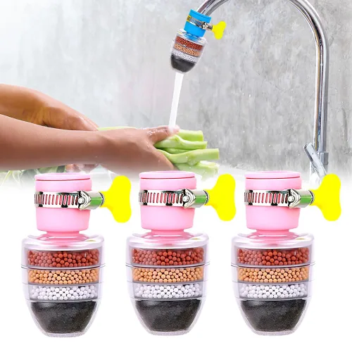 Miniatura 10 de Filtro de agua de carbón mágico, filtro de agua activado con cartucho de 6 capas, proporciona una fuerte presión de agua, adecuado para grifo de 1/2