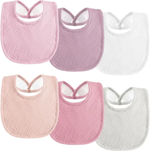 Miniatura 13 de Muslin Baby Bibs 6-Pack Baby Drool Bandana Bibs for Baby Girls Boys Infant Newborn Toddler Drooling and Teething