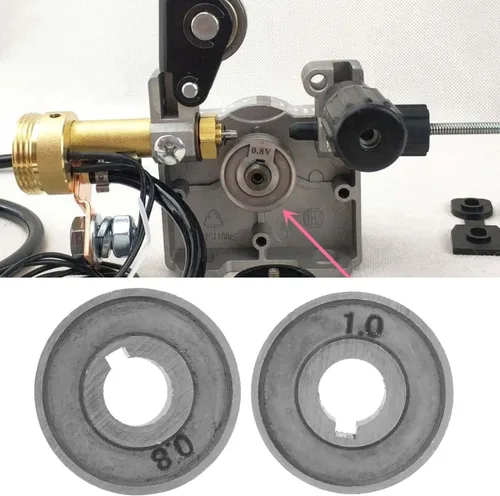 Miniatura 7 de Alimentación de alambre de rollo de accionamiento para soldador MIG, 0.8/0.039 in (.030" .039") ranura moleteada OD 1.2" ID .40" reemplazo del rollo