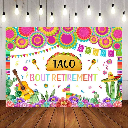 Miniatura 7 de Avezano Telón de fondo de jubilación de Taco Bout para fiesta mexicana, fondo de fiesta de jubilación feliz para hombres y mujeres, Cinco De Mayo