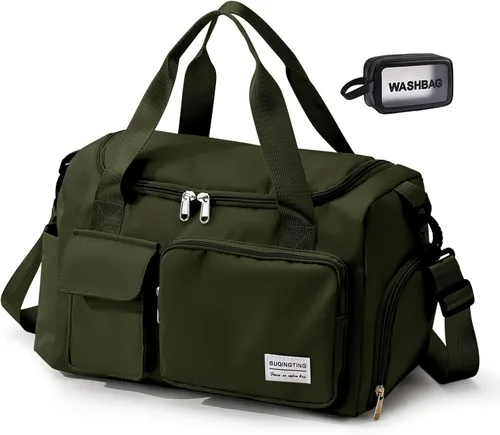 Bolsa de Gimnasio Pequeña para Mujer, Bolsa de Lona de Viaje, Bolsa de Fin de Semana con Compartimento para Zapatos
