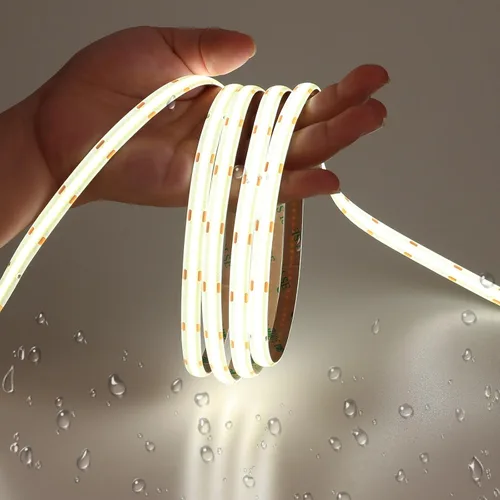 Miniatura 16 de JOYLIT Tira de luces LED COB de 12 V, 20 pies/6M, IP65, impermeable, 3000 K, blanco cálido, 320 LEDs/M CRI 90+, cinta adhesiva brillante, uniforme
