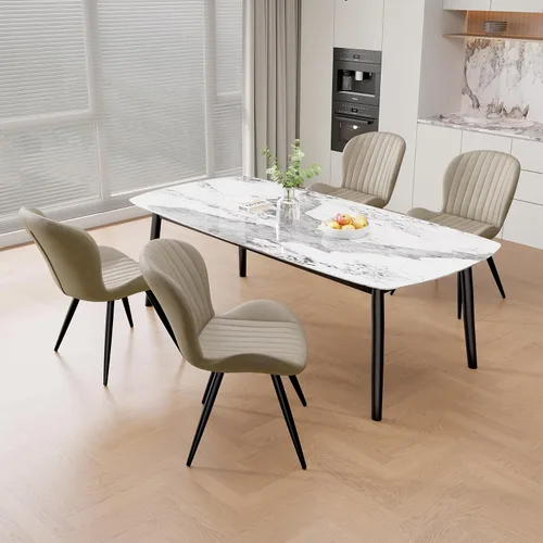 Miniatura 27 de Nalupatio Juego de 2 sillas de comedor, modernas sillas de comedor con respaldo cómodo, sillas de cocina tapizadas gruesas, 19 pulgadas de altura