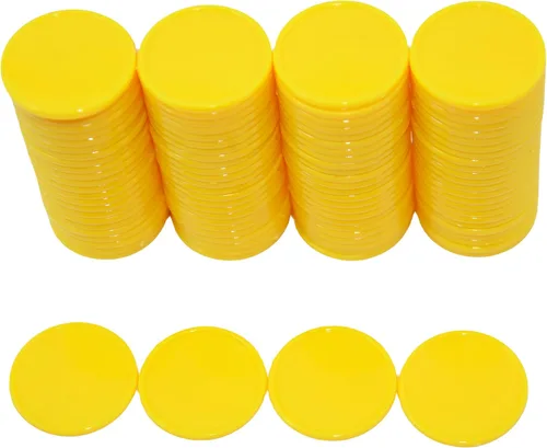 Miniatura 20 de SmartDealsPro Juego de 100 contadores de aprendizaje de plástico opaco de 1 pulgada Mini fichas de juego de fichas de póquer con caja de Blanco