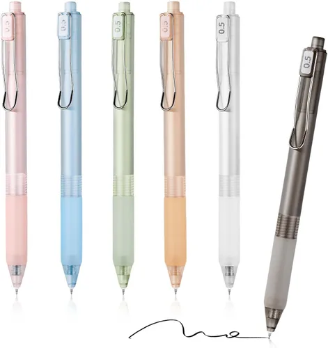 Miniatura 12 de EUSOAR Bolígrafos de gel para diario, paquete de 6 bolígrafos de punta fina de 0.020 in, agarre cómodo, bolígrafo de tinta negra para enfermeras