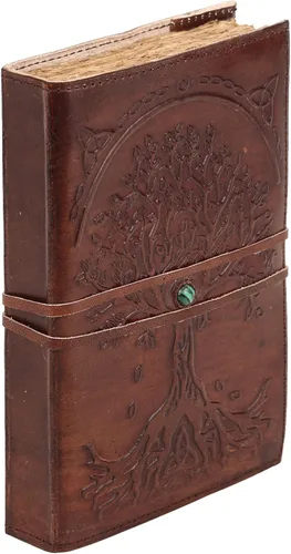 Miniatura 9 de Diario de cuero marrón de 7 x 5 pulgadas, rellenable, de papel, con forro, árbol de la vida, cuaderno de escritura hecho a mano, cuaderno de notas