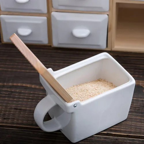 Miniatura 5 de Zero Japan Bee House - Caja de sal premium con tapa de Hinoki - Recipiente para sal marina y especias - Elegante contenedor para encimera de cocina