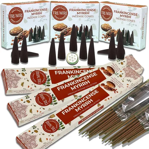 Miniatura 26 de Paquete combinado de varillas de incienso ámbar y conos de incienso, 60 varillas de incienso + 30 conos de insencia, incienso, conos de incienso