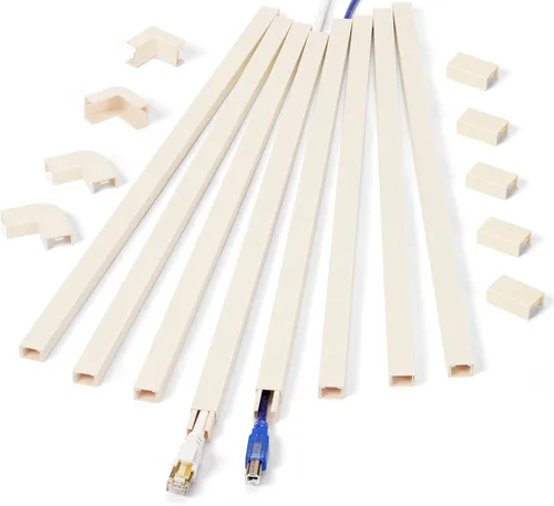 Ocultacables de Pared para Un Cable, Cubiertas de Cable de Pared de 136 pulgadas, Kit de Cubierta de Cable de Instalación Fácil, Canaleta de Cables