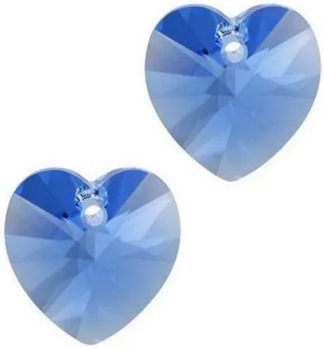 Miniatura 17 de 20 cuentas colgantes de cristal de corazón de amor de San Valentín de 0.394 pulgadas (0.394 in), cuentas sueltas de diamantes de abril transparentes