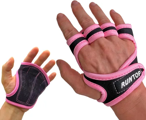 Miniatura 13 de RUNTOP Guantes de entrenamiento para fitness, entrenamiento cruzado, WODS, gimnasio, yoga, ejercicio, almohadillas de agarre para levantamiento