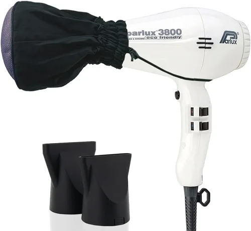 Miniatura 9 de Parlux 3800 - Secador de pelo iónico y de cerámica ecológico negro + difusor de malla metálica M Hair Designs (paquete), ligero, de secado rápido