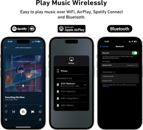Miniatura 3 de Arylic S10+ Receptor de Audio AirPlay, Estéreo Multihabitación con Salida SPDIF, Transmisor de Música WiFi y Bluetooth, Transmite Música HD Sin