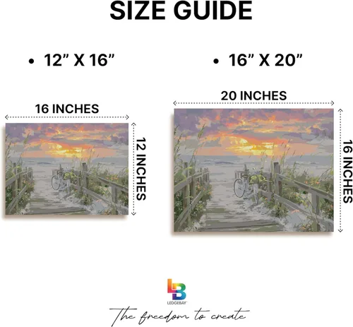 Miniatura 5 de Ledgebay Kit de pintura por números DIY para adultos en lienzo enmarcado: Kit de pintura por números para principiantes a avanzados, los kits Paseo