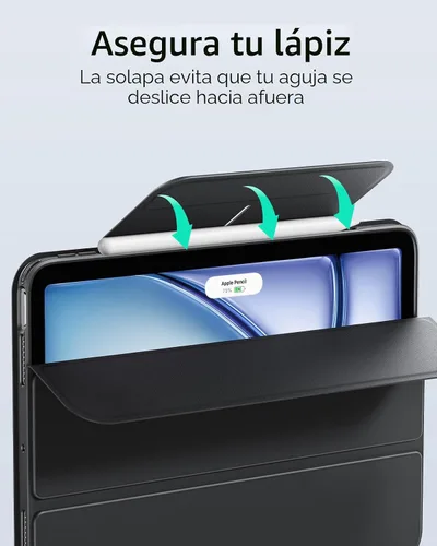 Miniatura 8 de ESR Funda para iPad Air de 11 pulgadas M3/M2 (2025/2024), Funda para iPad Air de 5ª/4ª generación (2022/2020) de 10.9 pulgadas con soporte para Negro