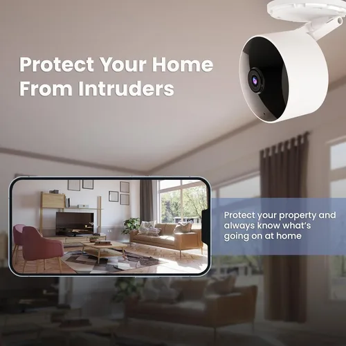 Miniatura 7 de Feit Electric Cámara de seguridad para interiores con detección de movimiento, visión nocturna de 30 pies, cabezal ajustable de 360°, WiFi de 2.4