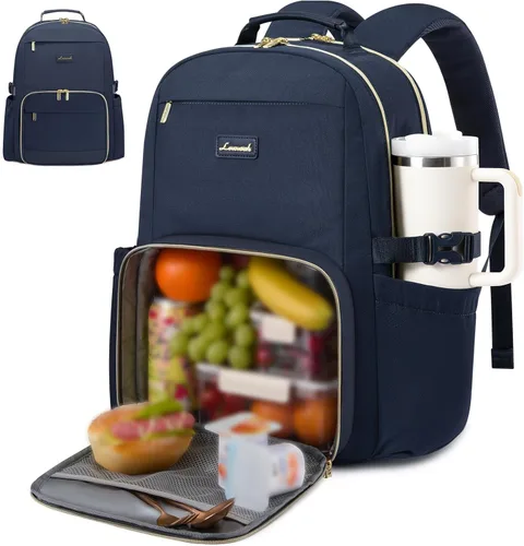 Miniatura 45 de LOVEVOOK Mochila para laptop para mujer con bolsillo para taza de gran capacidad, bolsa de computadora portátil de 15.6 pulgadas, mochila de viaje