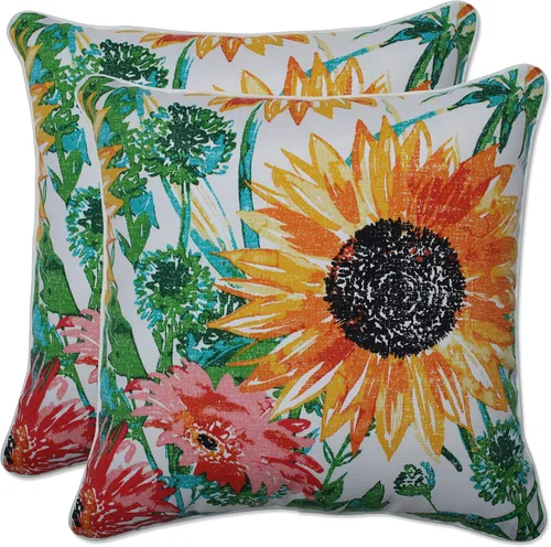Miniatura 27 de Pillow Perfect - Cojines decorativos florales brillantes para interiores/exteriores, 2 unidades, lumbar - 11.5 x 18.5 pulgadas, verde/rojo Zoe