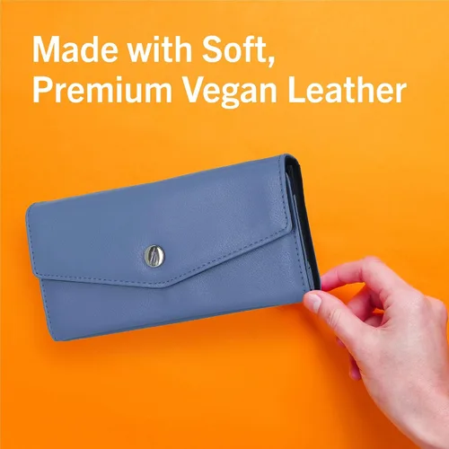 Miniatura 6 de Nautica Money Manager RFID - Cartera delgada y pequeña para mujer - Porta tarjetas de crédito con monedero y cartera con cremallera, organizador
