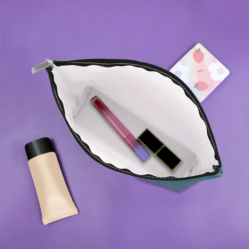 Miniatura 5 de Sazuwu Mahjong - Bolsa de maquillaje divertida para mujer, Azul, rosa y beige, Bingo
