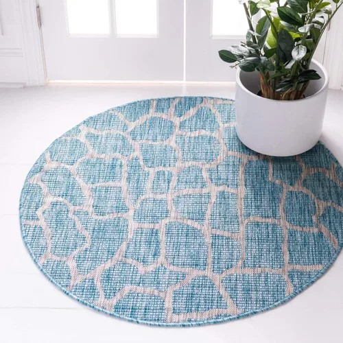 Miniatura 20 de Unique Loom Outdoor Safari Collection - Alfombra de área - Jirafa (2' x 6' 1" camino, azul/gris)