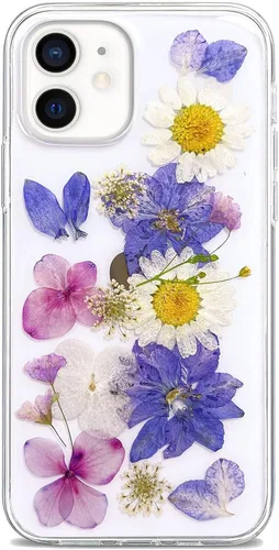 Miniatura 37 de Abbery - Funda diseñada para iPhone 12/12 Pro con purpurina, transparente y linda con diseño de mariposa, correa para la muñeca, brillante