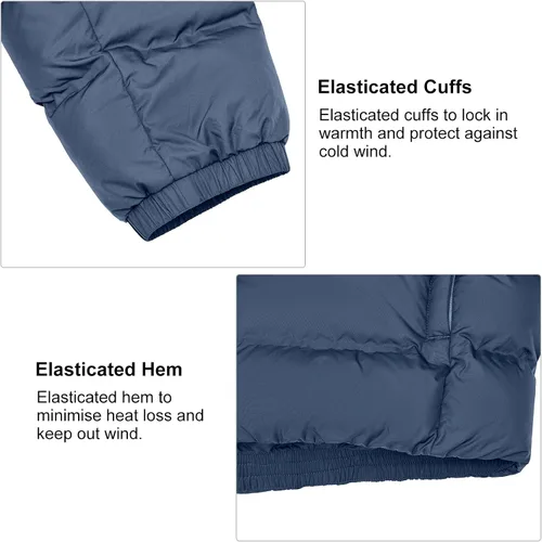 Miniatura 5 de Little Donkey Andy Men's Puffer Jacket Lightweight Warm Winter Coat With 4 Pockets Full Zip Windproof Insulated Hooded Jacket