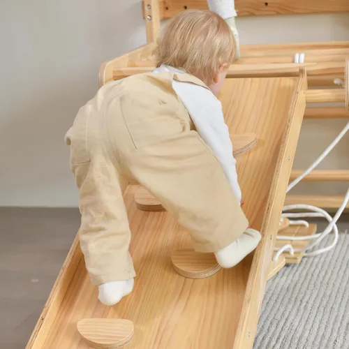 Miniatura 3 de Avenlur Neem 5 en 1 escalera sueca de pared con gimnasio, escalador de pared de carga, escalera sueca con columpio, escalera de cuerda, barra