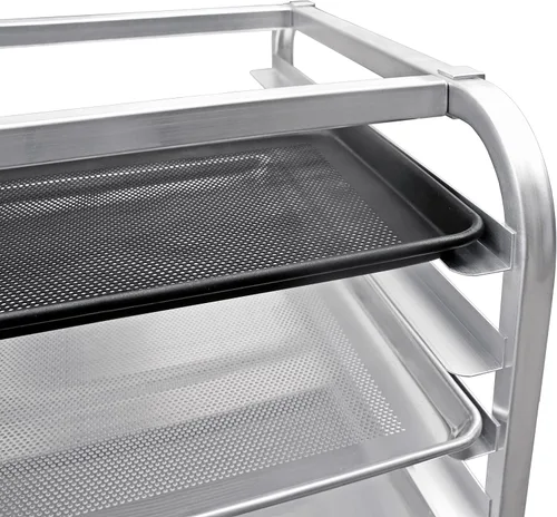 Miniatura 4 de New Star Foodservice 36510 Estante para Bandejas/Moldes para Bollos de Aluminio de Grado Comercial de 10 Niveles, 26" L x 20" A x 38" Al con Ruedas