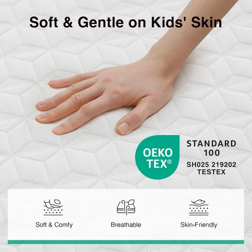 Miniatura 35 de Novilla Colchón individual para niños, colchones de tamaño individual de 5 pulgadas con espuma viscoelástica infundida de gel y espuma que alivia