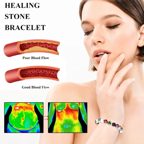 Miniatura 4 de Harry and Henry Pulsera Arus 7 chakras original para mujer, pulseras de piedras curativas, pulsera de cuentas de cristal, pulseras de chakras