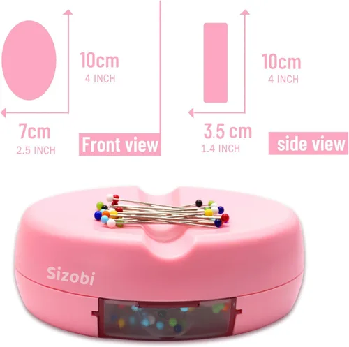 Miniatura 2 de Sizobi Soporte magnético para pasadores con 100 pines rectos de cabeza de bola, organizador magnético de aguja, soporte de pasador de bobby, soporte