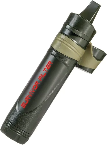 Survivor Filter, reutilizable libre de virus /Filtro de agua lavable para campamento y senderismo con 3 etapas de filtración de 0,05 micrones,