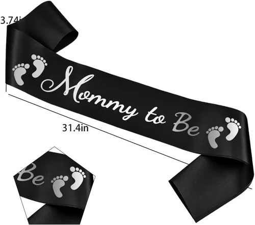 Miniatura 2 de 2 bandas negras para baby shower, para baby shower, regalos de fiesta de baby shower para nueva mamá, papá, suministros de revelación de género