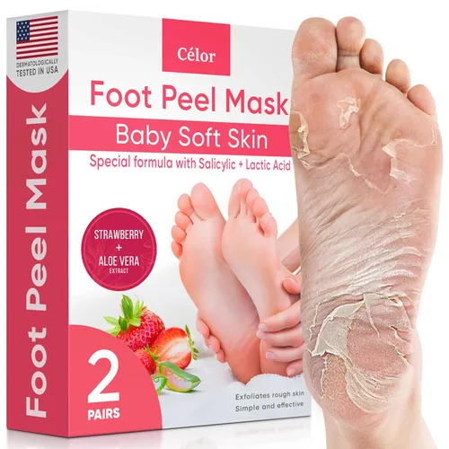 Miniatura 10 de Máscara exfoliante para pies - Máscara para pies con piel suave de bebé - Elimina la piel muerta, seca, agrietada y callos, spa para pies, hecha