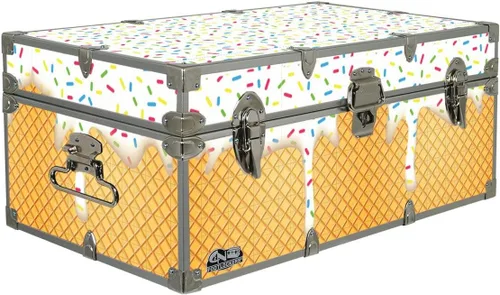 Miniatura 6 de C&N Footlockers Maletero de almacenamiento de diseño, temas de alimentos, 32 x 18 x 13.5 pulgadas, duradero y construido para durar, con cerradura