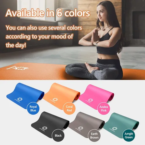 Miniatura 4 de Primasol Yoga Mat, 0.4 inch (10 mm), 0.6 inch (15 mm), Thick Wide, Exercise Mat, Fitness, Pilates, Muscle Training, Yoga
