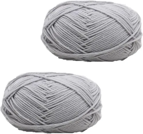 Miniatura 6 de 3.53 oz (2 rollos) Hilo de algodón de leche ecológico de algodón de ganchillo para tejer bufanda/hilo de ganchillo de lujo, cálido, suave, ligero, #1