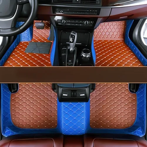 Miniatura 8 de Tapetes de cuero personalizados impermeables para automóvil, sedán, SUV, automóvil deportivo, negro, beige, para hombre y mujer (todo beige, 3D)