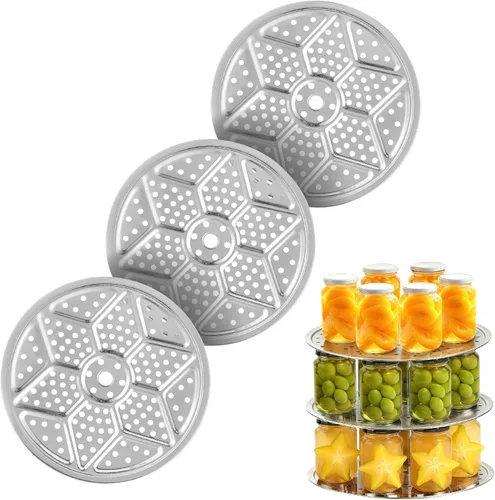 Paquete de 3 estantes para latas a presión, suministros de enlatado de 11 pulgadas, estante de vapor de acero inoxidable prémium para latas de baño