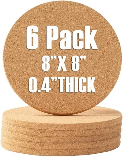 Miniatura 12 de Juego de salvamanteles rectangulares de corcho, paquete de 4, 12 x 7 x 0.4 pulgadas de grosor, almohadillas calientes de corcho resistentes al calor