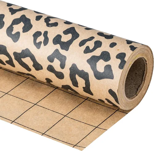 Miniatura 11 de RUSPEPA Rollo de papel de regalo Kraft, mini rollo, diseño de cactus para todas las ocasiones, 17 pulgadas x 32.8 pies