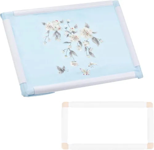 Miniatura 10 de PATIKIL Aros de bordado, marco universal de aro para bordar, reutilizable, cuadrado, rectangular, de plástico, para manualidades, costura