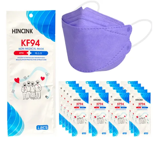 Miniatura 15 de [Paquete de 30] Mascarillas Kf94 negras [empaquetadas individualmente], unisex, máscara de 4 capas, estilo triple plegable para adultos y mayores
