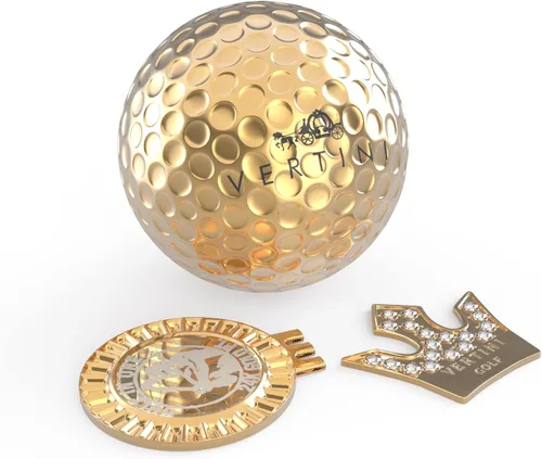 Miniatura 8 de 24K PT. Gold Luxurious Golf Gifts Set Golfer Unique Golf Accessories for Men and Women Golden Gift for Display or Ceremonial Use – Hole-in-One